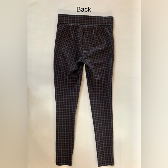 LOFT Plaid Ponte Leggings Gray Black Rust (XS) - Picture 4 of 12